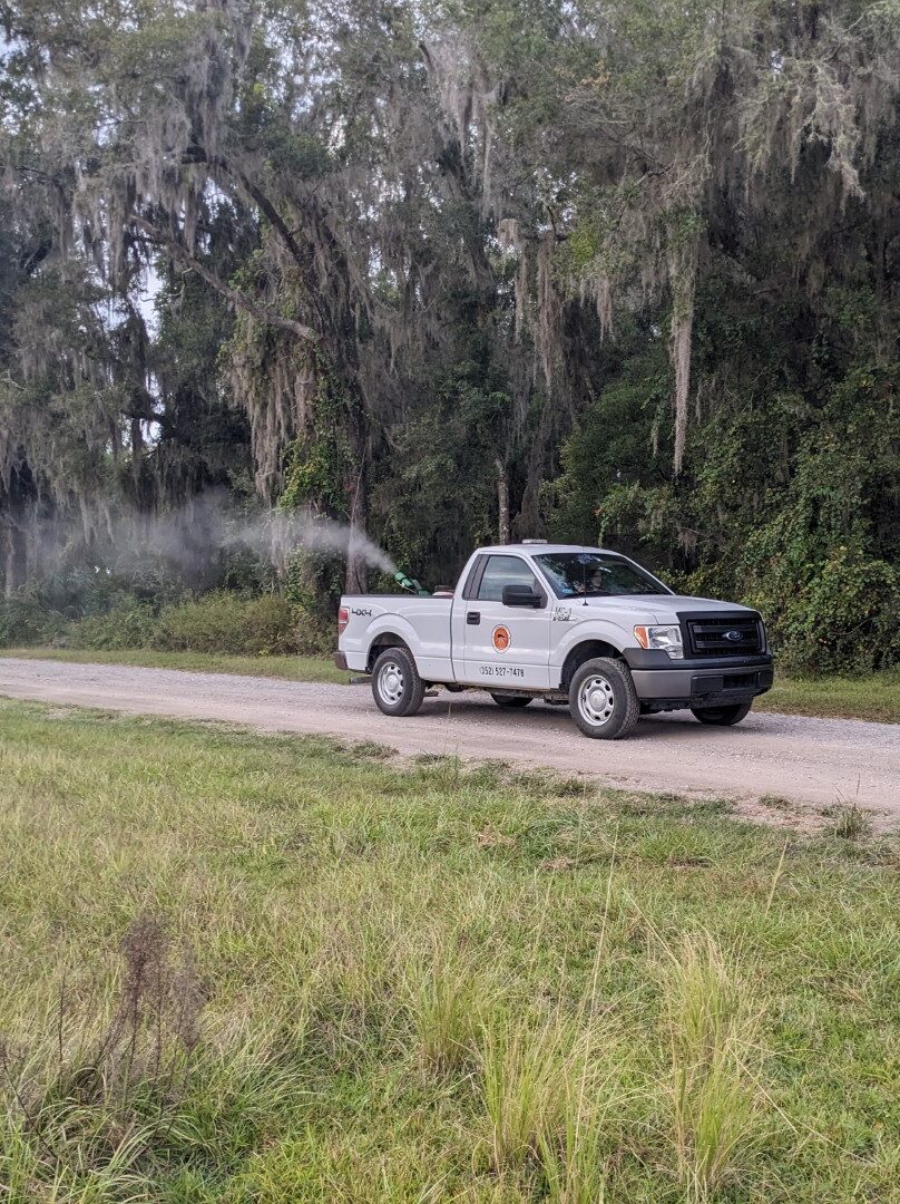 Fog truck spraying